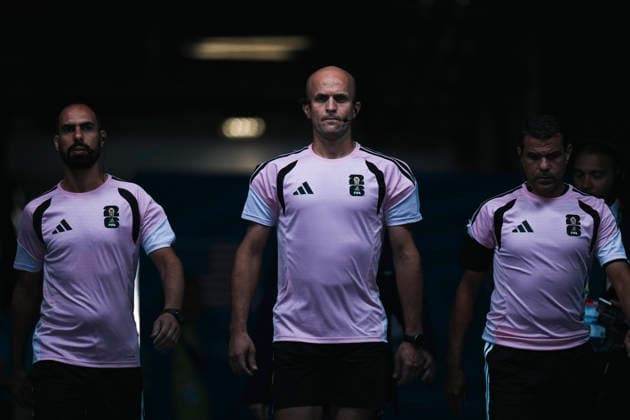 (260707) -- SEATTLE, July 7, 2026 -- Referees of the match are pictured before the round of 16 match between the United States and Belgium at the 2026 FIFA World Cup, WM, Weltmeisterschaft, Fussball at Seattle Stadium in Seattle, the United States, July 6, 2026. ) (SP)U.S.-SEATTLE-FOOTBALL-FIFA WORLD CUP-ROUND OF 16-USA VS BEL XuxChang 