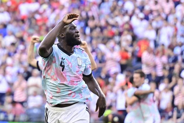 USA vs Belgium - FIFA World Cup, WM, Weltmeisterschaft, Fussball 2026 SEATTLE, UNITED STATES OF AMERICA - JULY 06 : Lukaku Romelu forward of Belgium celebrating scoring a goal (4-1) pictured during the FIFA World Cup 2026 round of 16 match between the United States of America and Belgium at the Lumen Field stadium on July 6, 2026 in Seattle, United States of America, 06 07 2026 Seattle United States of America  Copyright: xJanxDexMeuleneirx