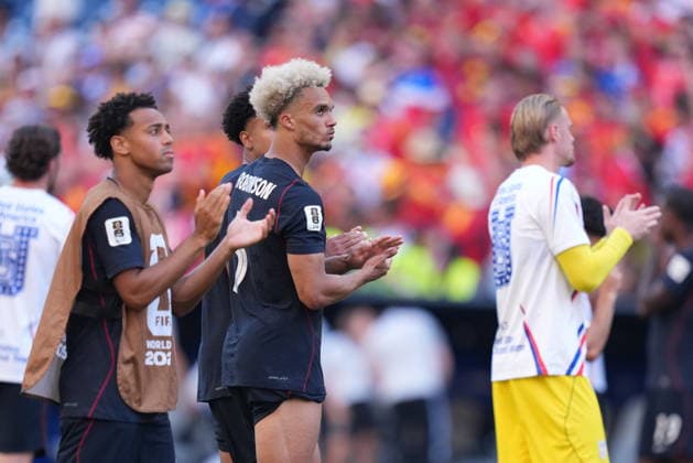 USA v Belgium - FIFA World Cup, WM, Weltmeisterschaft, Fussball 2026 - Round of 16 SEATTLE, USA - JULY 6: Players of USA react to the loss after the 2026 FIFA World Cup Round of 16 match between USA and Belgium at Lumen Field (Seattle Stadium) in Seattle, Washington, United States on July 6, 2026. Ercin Erturk Anadolu Washington United States. Editorial use only. Please get in touch for any other usage.  Copyright: x2026xAnadoluxErcinxErturkx