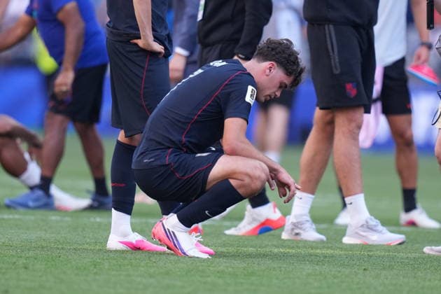 USA v Belgium - FIFA World Cup, WM, Weltmeisterschaft, Fussball 2026 - Round of 16 SEATTLE, USA - JULY 6: Gio Reyna (7) of USA reacts to the loss after the 2026 FIFA World Cup Round of 16 match between USA and Belgium at Lumen Field (Seattle Stadium) in Seattle, Washington, United States on July 6, 2026. Ercin Erturk Anadolu Washington United States. Editorial use only. Please get in touch for any other usage.  Copyright: x2026xAnadoluxErcinxErturkx
