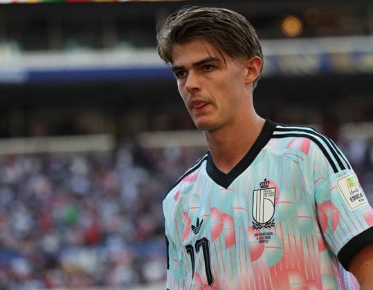 (260707) -- SEATTLE, July 7, 2026 -- Charles De Ketelaere of Belgium is pictured at halftime during the round of 16 match between the United States and Belgium at the 2026 FIFA World Cup, WM, Weltmeisterschaft, Fussball at Seattle Stadium in Seattle, the United States, July 6, 2026. ) (SP)U.S.-SEATTLE-FOOTBALL-FIFA WORLD CUP-ROUND OF 16-USA VS BEL MaoxSiqian 
