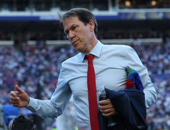 (260707) -- SEATTLE, July 7, 2026 -- Rudi Garcia, head coach of Belgium, gestures at halftime during the round of 16 match between the United States and Belgium at the 2026 FIFA World Cup, WM, Weltmeisterschaft, Fussball at Seattle Stadium in Seattle, the United States, July 6, 2026. ) (SP)U.S.-SEATTLE-FOOTBALL-FIFA WORLD CUP-ROUND OF 16-USA VS BEL MaoxSiqian 