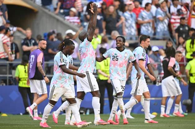 USA vs Belgium - FIFA World Cup, WM, Weltmeisterschaft, Fussball 2026 SEATTLE, UNITED STATES OF AMERICA - JULY 06 : Lukaku Romelu forward of Belgium celebrates after scoring pictured during the FIFA World Cup 2026 round of 16 match between the United States of America and Belgium at the Lumen Field stadium on July 6, 2026 in Seattle, United States of America, 06 07 2026 Seattle United States of America  Copyright: xNicoxVereeckenx