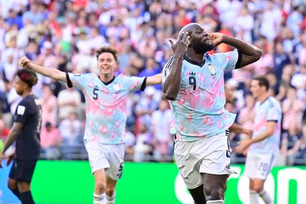 USA vs Belgium - FIFA World Cup, WM, Weltmeisterschaft, Fussball 2026 SEATTLE, UNITED STATES OF AMERICA - JULY 06 : Lukaku Romelu forward of Belgium celebrates after scoring pictured during the FIFA World Cup 2026 round of 16 match between the United States of America and Belgium at the Lumen Field stadium on July 6, 2026 in Seattle, United States of America, 06 07 2026 Seattle United States of America  Copyright: xJanxDexMeuleneirx