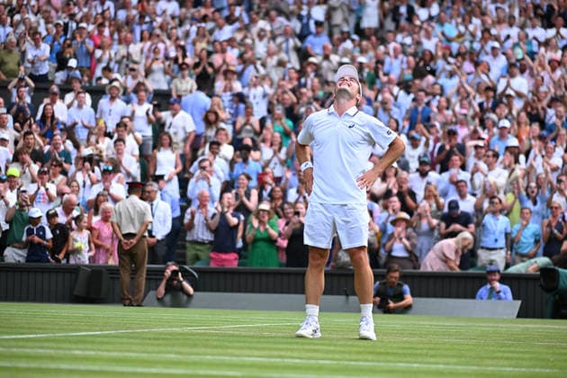 2026 Wimbledon - Arthur Fery Arthur Fery (GBR) during his fourth round match at the 2026 Wimbledon Championships at the AELTC in London, GREAT BRITAIN, on JULY 6, 2026. Photo by Corinne Dubreuil ABACAPRESS.COM London  Copyright: xDubreuilxCorinne ABACAx