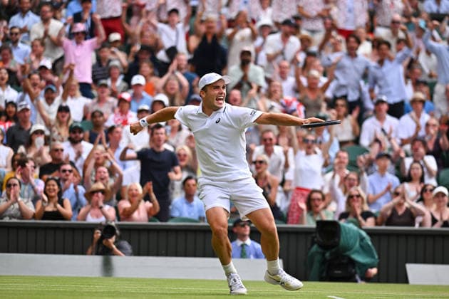 2026 Wimbledon - Arthur Fery Arthur Fery (GBR) during his fourth round match at the 2026 Wimbledon Championships at the AELTC in London, GREAT BRITAIN, on JULY 6, 2026. Photo by Corinne Dubreuil ABACAPRESS.COM London  Copyright: xDubreuilxCorinne ABACAx