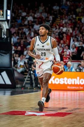 Basketball Bamberg 06.07.2026.2026 FIBA World Cup Qualifier Qualifikation zur Weltmeisterschaft 2027 Deutschland (GER) - Zypern (CYP) Kostja Mushidi (Deutschland, No.29) *** Basketball Bamberg July 6, 2026 2026 FIBA World Cup Qualifier Qualification for the 2027 World Cup Germany GER Cyprus CYP Kostja Mushidi Germany, No. 29