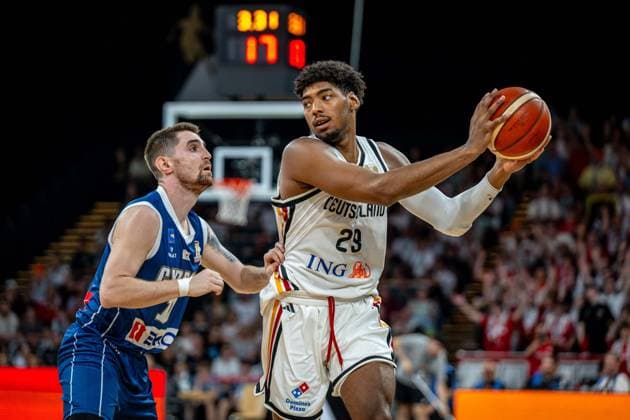 Basketball Bamberg 06.07.2026.2026 FIBA World Cup Qualifier Qualifikation zur Weltmeisterschaft 2027 Deutschland (GER) - Zypern (CYP) Kostja Mushidi (Deutschland, No.29) *** Basketball Bamberg July 6, 2026 2026 FIBA World Cup Qualifier Qualification for the 2027 World Cup Germany GER Cyprus CYP Kostja Mushidi Germany, No. 29