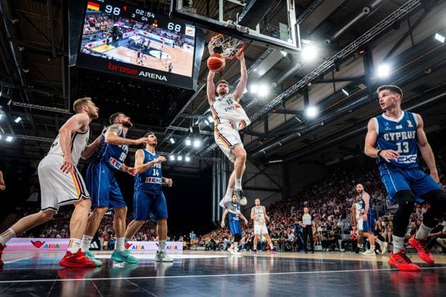 Basketball Bamberg 06.07.2026.2026 FIBA World Cup Qualifier Qualifikation zur Weltmeisterschaft 2027 Deutschland (GER) - Zypern (CYP) Kay Patrick Bruhnke (Deutschland, No.19) *** Basketball Bamberg July 6, 2026 2026 FIBA World Cup Qualifier Qualification for the 2027 World Cup Germany GER Cyprus CYP Kay Patrick Bruhnke Germany, No. 19