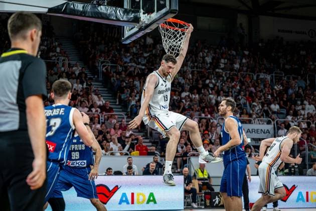 Basketball Bamberg 06.07.2026.2026 FIBA World Cup Qualifier Qualifikation zur Weltmeisterschaft 2027 Deutschland (GER) - Zypern (CYP) Kay Patrick Bruhnke (Deutschland, No.19) *** Basketball Bamberg July 6, 2026 2026 FIBA World Cup Qualifier Qualification for the 2027 World Cup Germany GER Cyprus CYP Kay Patrick Bruhnke Germany, No. 19
