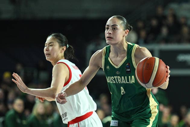 BASKETBALL WOMEN AUSTRALIA CHINA, Maddison Rocci of Australia (right) in action during the women™s international basketball match between the Australian Opals and China at John Cain Arena in Melbourne, Tuesday, July 7, 2026. ( NO ARCHIVING, EDITORIAL USE ONLY MELBOURNE VICTORIA AUSTRALIA  Copyright: xJAMESxROSSx 20260707161564342586