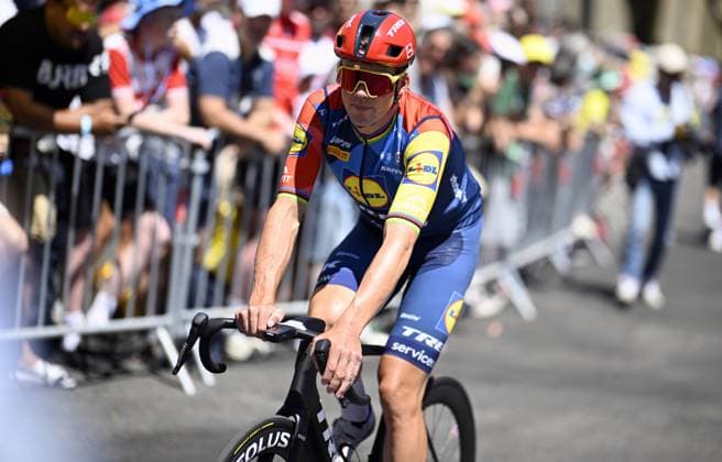 Danish Mads Pedersen of Lidl-Trek pictured at the start of stage 4 of the 2026 Tour de France cycling race, a stage of 181,9km from Carcassonne to Foix, on Tuesday 07 July 2026. The 113th edition of the Tour de France starts on Saturday 4 July in Barcelona, Spain, and will finish in Paris, France on the 26th of July. JASPERxJACOBS  x180592808x