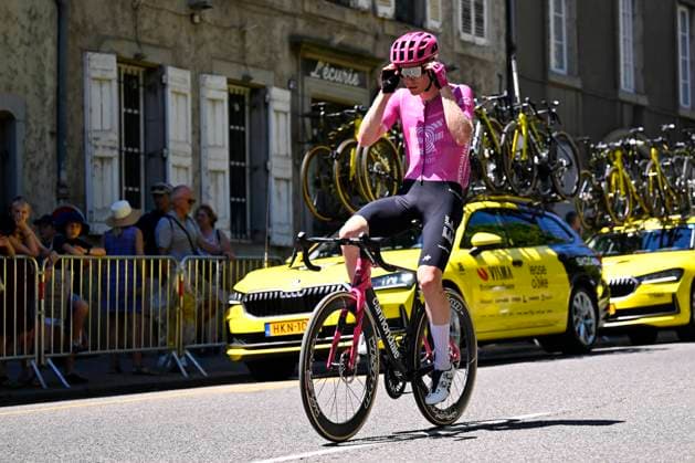 Tour de France 2026 Stage 4 FOIX, FRANCE - JULY 07 : Steinhauser Georg (GER) of EF Education - Easypost during stage 4 of the 113rd edition of Tour de France an UCI World Tour 2.UWT cycling road race stage for Men Elite of 182 km with start in Carcassonne and finish in Foix on July 7, 2026 in Foix, France, 07 07 2026 Foix France  Copyright: xTomasxSiskx