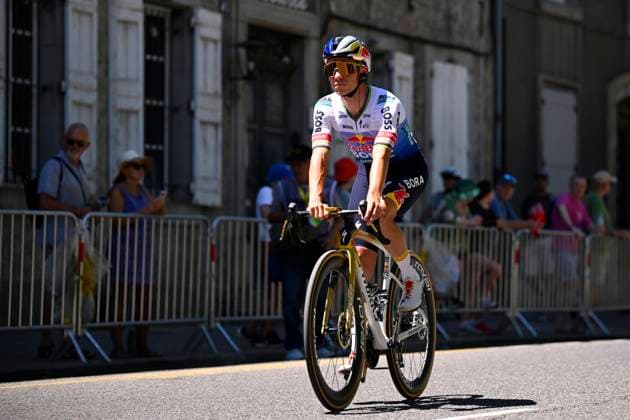 Tour de France 2026 Stage 4 FOIX, FRANCE - JULY 07 : Evenepoel Remco (BEL) of Red Bull - BORA - Hansgrohe during stage 4 of the 113rd edition of Tour de France an UCI World Tour 2.UWT cycling road race stage for Men Elite of 182 km with start in Carcassonne and finish in Foix on July 7, 2026 in Foix, France, 07 07 2026 Foix France  Copyright: xTomasxSiskx
