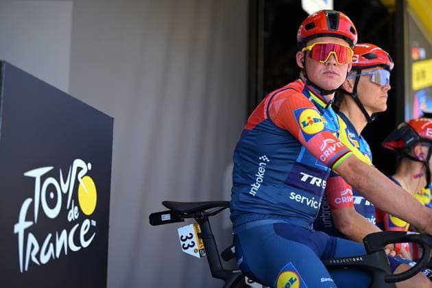 Danish Mads Pedersen of Lidl-Trek pictured at the start of stage 4 of the 2026 Tour de France cycling race, a stage of 181,9km from Carcassonne to Foix, on Tuesday 07 July 2026. The 113th edition of the Tour de France starts on Saturday 4 July in Barcelona, Spain, and will finish in Paris, France on the 26th of July. DAVIDxPINTENS  x180596495x