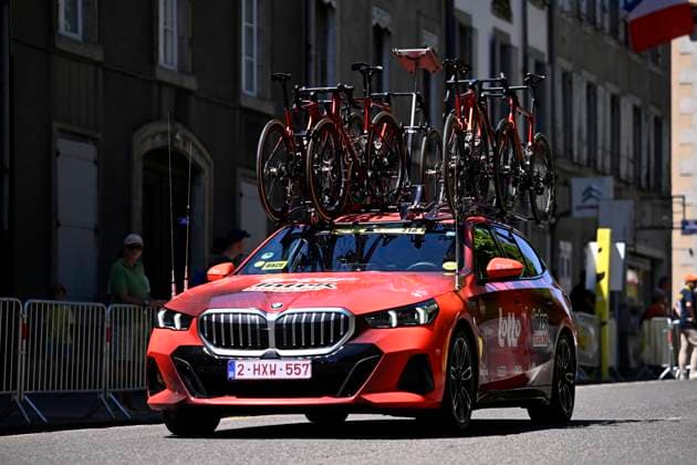 Tour de France 2026 Stage 4 FOIX, FRANCE - JULY 07 : Car of team Lotto Intermarche during stage 4 of the 113rd edition of Tour de France an UCI World Tour 2.UWT cycling road race stage for Men Elite of 182 km with start in Carcassonne and finish in Foix on July 7, 2026 in Foix, France, 07 07 2026 Foix France  Copyright: xTomasxSiskx