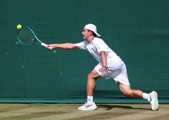 Flynn Thomas (SUI), Jungen Einzel, Boys Singles Tennis - Wimbledon 2026 - Grand Slam ITF ATP, Tennis Herren WTA, Tennis Damen - AELTC - London - - Great Britain - 7 July 2026. *** Flynn Thomas SUI, Boys Singles, Wimbledon 2026 Grand Slam ITF ATP WTA AELTC London, Great Britain, July 7, 2026 Copyright: xJuergenxHasenkopfx