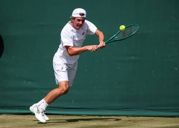Flynn Thomas (SUI), Jungen Einzel, Boys Singles Tennis - Wimbledon 2026 - Grand Slam ITF ATP, Tennis Herren WTA, Tennis Damen - AELTC - London - - Great Britain - 7 July 2026. *** Flynn Thomas SUI, Boys Singles, Wimbledon 2026 Grand Slam ITF ATP WTA AELTC London, Great Britain, July 7, 2026 Copyright: xJuergenxHasenkopfx