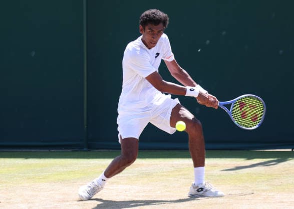 Arnav Vijay Paparkar (IND) Jungen Einzel, Boys Singles Tennis - Wimbledon 2026 - Grand Slam ITF ATP, Tennis Herren WTA, Tennis Damen - AELTC - London - - Great Britain - 7 July 2026. *** Arnav Vijay Paparkar IND Boys Singles, Boys Singles Tennis Wimbledon 2026 Grand Slam ITF ATP WTA AELTC London, Great Britain, July 7, 2026 Copyright: xJuergenxHasenkopfx