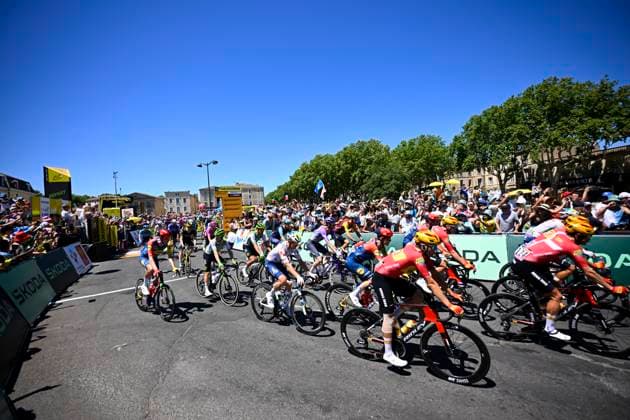 Tour de France 2026 Stage 4 FOIX, FRANCE - JULY 07 : illustration picture of the start during stage 4 of the 113rd edition of Tour de France an UCI World Tour 2.UWT cycling road race stage for Men Elite of 182 km with start in Carcassonne and finish in Foix on July 7, 2026 in Foix, France, 07 07 2026 Foix France  Copyright: xTomasxSiskx