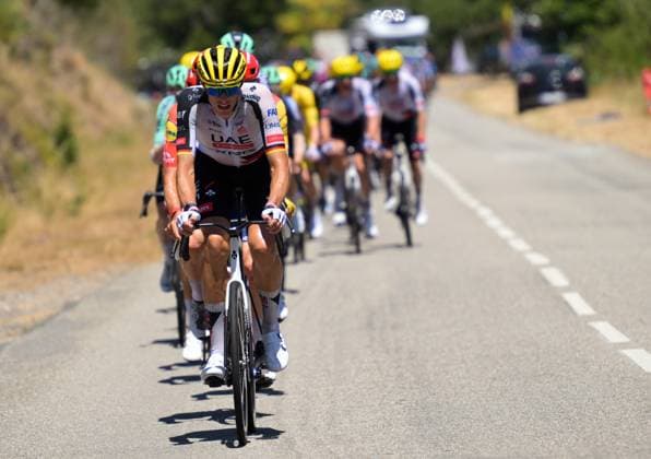 The pack of riders pictured in action during stage 4 of the 2026 Tour de France cycling race, a stage of 181,9km from Carcassonne to Foix, on Tuesday 07 July 2026. The 113th edition of the Tour de France starts on Saturday 4 July in Barcelona, Spain, and will finish in Paris, France on the 26th of July. DAVIDxPINTENS  x180613415x