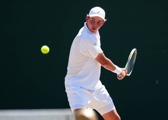 Vincent Reisach (GER) Jungen Einzel, Boys Singles Tennis - Wimbledon 2026 - Grand Slam ITF ATP, Tennis Herren WTA, Tennis Damen - AELTC - London - - Great Britain - 7 July 2026. *** Vincent Reisach GER Boys Singles, Boys Singles Tennis Wimbledon 2026 Grand Slam ITF ATP WTA AELTC London Great Britain July 7, 2026 Copyright: xJuergenxHasenkopfx