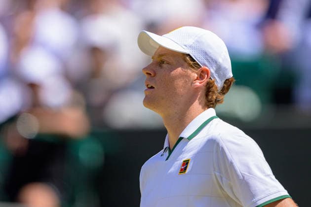 Day Nine: The Championships - Wimbledon 2026 LONDON, ENGLAND JULY 07 - Jannik Sinner of Italy during Gentlemen s Quarter Final against Jan-Lennard Struff of Germany at The Wimbledon Lawn Tennis Championship at Wimbledon on July 07, 2026 in London, England. (Photo by Keeran Marquis)  Copyright: xKeeranxMarquis Fotoarena SPPx Sportspressphoto_SPR186733