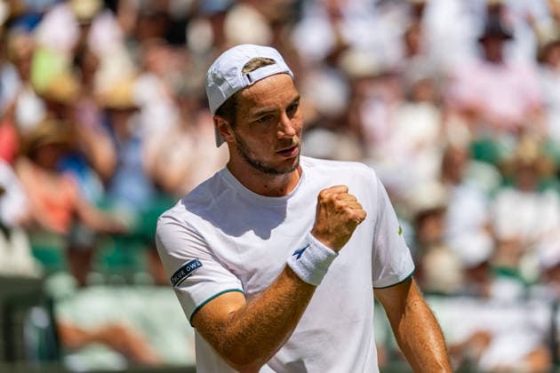 Tennis - Wimbledon Championship 2026 - Day 9 LONDON, ENGLAND - Tuesday, July 7, 2026: Jan-Lennard Struff (GER) during the Gentlemen s Singles Quarter-Final match on Day Nine of The Championships Wimbledon 2026 at the All England Lawn Tennis and Croquet Club. (Photo by Kirsten Holst Propaganda) LONDON All England Lawn Tennis and Croq GREATER LONDON ENGLAND  Copyright: xKirstenxHolstx 2026-07-07-004-Wimbledon_Day_9