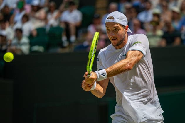 Tennis - Wimbledon Championship 2026 - Day 9 LONDON, ENGLAND - Tuesday, July 7, 2026: Jan-Lennard Struff (GER) during the Gentlemen s Singles Quarter-Final match on Day Nine of The Championships Wimbledon 2026 at the All England Lawn Tennis and Croquet Club. (Photo by Kirsten Holst Propaganda) LONDON All England Lawn Tennis and Croq GREATER LONDON ENGLAND  Copyright: xKirstenxHolstx 2026-07-07-015-Wimbledon_Day_9