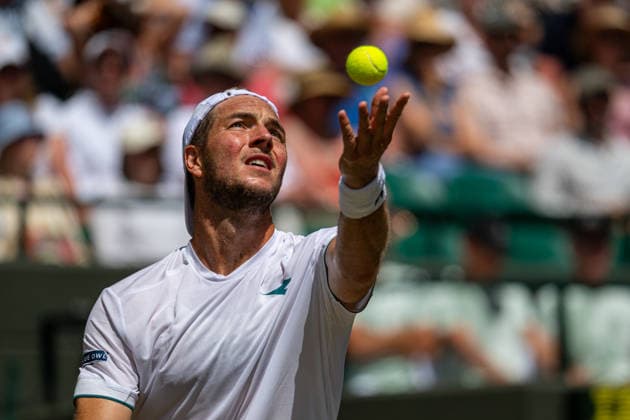 Tennis - Wimbledon Championship 2026 - Day 9 LONDON, ENGLAND - Tuesday, July 7, 2026: Jan-Lennard Struff (GER) during the Gentlemen s Singles Quarter-Final match on Day Nine of The Championships Wimbledon 2026 at the All England Lawn Tennis and Croquet Club. (Photo by Kirsten Holst Propaganda) LONDON All England Lawn Tennis and Croq GREATER LONDON ENGLAND  Copyright: xKirstenxHolstx 2026-07-07-006-Wimbledon_Day_9