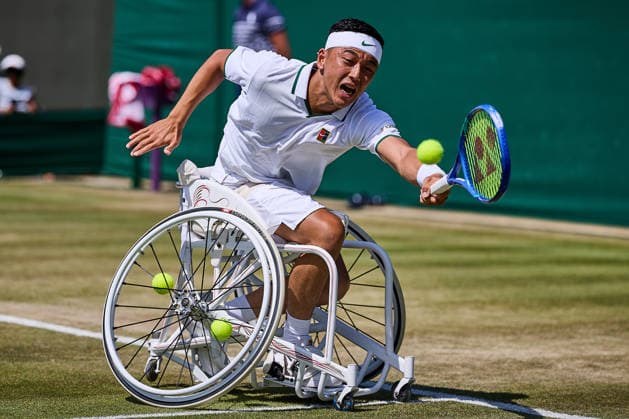 July 7, 2026, London, London, Great Britain: Tokito Oda of Japan serves during The Championships Wimbledon , 7.7.2026 in London (All England Lawn Tennis and Croquet Club), Great Britain Wheelchair Tennis 2026: Grand Slam: The Championships Wimbledon: 9th Day: 1st Round: ODA 6:3 6:1 REID  - ZUMAs343 20260707_zsp_s343_040 Copyright: xMathiasxSchulzx