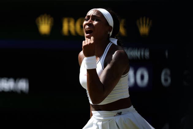Coco Gauff celebrates during her quarter-final match Wimbledon Tennis Championships, Day 9, The All England Lawn Tennis and Croquet Club, London, UK - 07 Jul 2026London The All England Lawn Tennis and United Kingdom  Copyright: xKieranxMcManus Shutterstockx 16978030aa