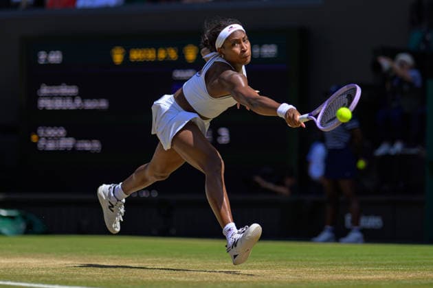Day Nine: The Championships - Wimbledon 2026 LONDON, ENGLAND JULY 07 - Coco Gauff of United States during Ladies Quarter Finals against Jessica Pegula of United States at The Wimbledon Lawn Tennis Championship at Wimbledon on July 07, 2026 in London, England. (Photo by Keeran Marquis)  Copyright: xKeeranxMarquis Fotoarena SPPx Sportspressphoto_SPR186737
