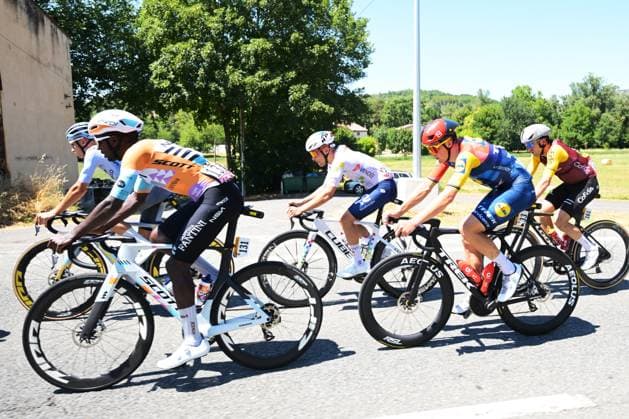 Eritrean Biniam Girmay of NSN Cycling Team and Danish Mads Pedersen of Lidl-Trek pictured in action during stage 4 of the 2026 Tour de France cycling race, a stage of 181,9km from Carcassonne to Foix, on Tuesday 07 July 2026. The 113th edition of the Tour de France starts on Saturday 4 July in Barcelona, Spain, and will finish in Paris, France on the 26th of July. DAVIDxPINTENS  x180625937x