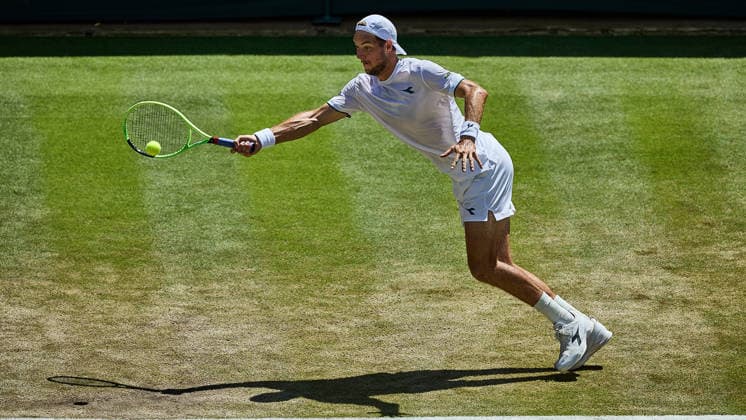 July 7, 2026, London, London, Great Britain: Jan-Lennard Struff of Germany returns with forehand during The Championships Wimbledon , 7.7.2026 in London (All England Lawn Tennis and Croquet Club), Great Britain Tennis 2026: Grand Slam: The Championships Wimbledon: 9th Day: QF: .SINNER Vs STRUFF  - ZUMAs343 20260707_zsp_s343_056 Copyright: xMathiasxSchulzx