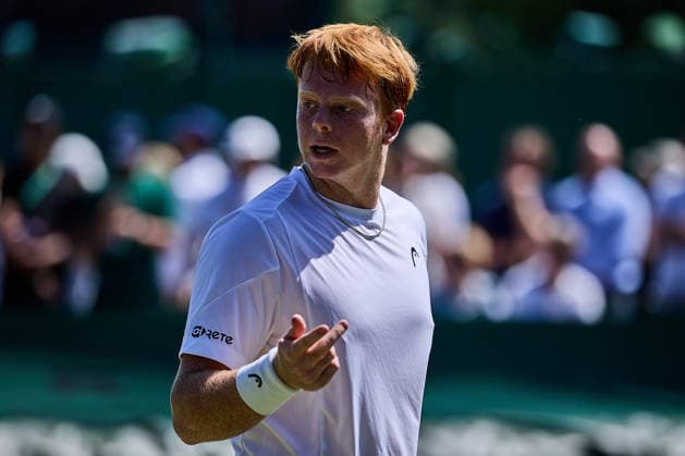 July 7, 2026, London, London, Great Britain: Jamie Mackenzie of Germany reacts on court during The Championships Wimbledon , 7.7.2026 in London (All England Lawn Tennis and Croquet Club), Great Britain Tennis 2026: Grand Slam: The Championships Wimbledon: 9th Day: 3rd Round Juniors: MACKENZIE 7:6 3:6 6:4 CEBAN  - ZUMAs343 20260707_zsp_s343_081 Copyright: xMathiasxSchulzx