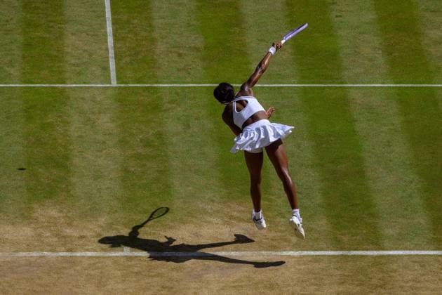 Day Nine: The Championships - Wimbledon 2026 LONDON, ENGLAND JULY 07 - Coco Gauff of United States during Ladies Quarter Finals against Jessica Pegula of United States at The Wimbledon Lawn Tennis Championship at Wimbledon on July 07, 2026 in London, England. (Photo by Keeran Marquis)  Copyright: xKeeranxMarquis Fotoarena SPPx Sportspressphoto_SPR186750