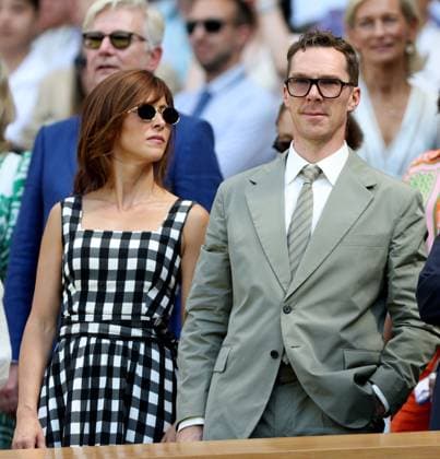 Benedict Cumberbatch and Sophie Hunter in the Royal Box on Centre Court Wimbledon Tennis Championships, Day 9, The All England Lawn Tennis and Croquet Club, London, UK - 07 Jul 2026London The All England Lawn Tennis and United Kingdom  Copyright: xKieranxMcManus Shutterstockx 16978030ap