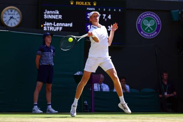 Jannik Sinner during his quarter-final match Wimbledon Tennis Championships, Day 9, The All England Lawn Tennis and Croquet Club, London, UK - 07 Jul 2026London The All England Lawn Tennis and United Kingdom  Copyright: xJamesxMarsh Shutterstockx 16978027ax