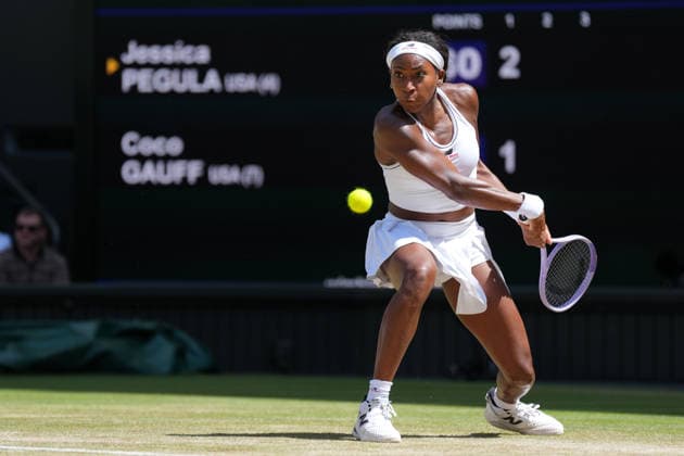 2026-07-07 The Championships - Wimbledon 2026 - Day Nine LONDON, UNITED KINGDOM - JULY 7: Coco Gauff of United States during Day Nine of the The Championships - Wimbledon 2026 at All England Lawn Tennis and Croquet Club on July 7, 2026 in London, England. (Photo by Marleen Fouchier BSR Agency) London United Kingdom Content not available for redistribution in The Netherlands directly or indirectly through any third parties. Copyright: xBSRxAgencyx