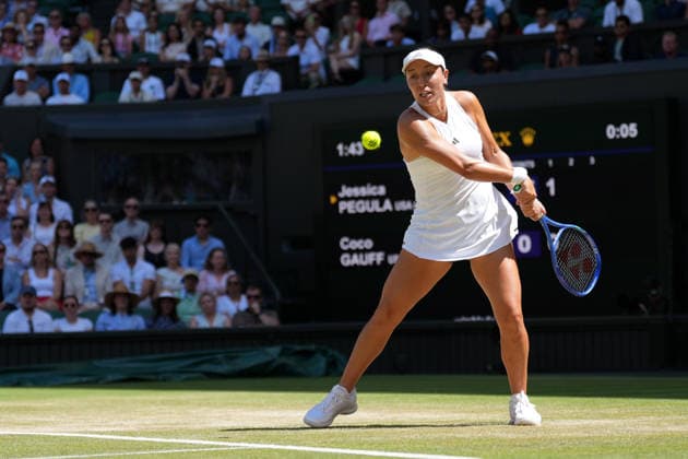 2026-07-07 The Championships - Wimbledon 2026 - Day Nine LONDON, UNITED KINGDOM - JULY 7: Jessica Pegula of United States during Day Nine of the The Championships - Wimbledon 2026 at All England Lawn Tennis and Croquet Club on July 7, 2026 in London, England. (Photo by Marleen Fouchier BSR Agency) London United Kingdom Content not available for redistribution in The Netherlands directly or indirectly through any third parties. Copyright: xBSRxAgencyx