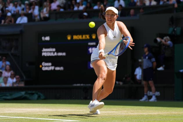 2026-07-07 The Championships - Wimbledon 2026 - Day Nine LONDON, UNITED KINGDOM - JULY 7: Jessica Pegula of United States during Day Nine of the The Championships - Wimbledon 2026 at All England Lawn Tennis and Croquet Club on July 7, 2026 in London, England. (Photo by Marleen Fouchier BSR Agency) London United Kingdom Content not available for redistribution in The Netherlands directly or indirectly through any third parties. Copyright: xBSRxAgencyx
