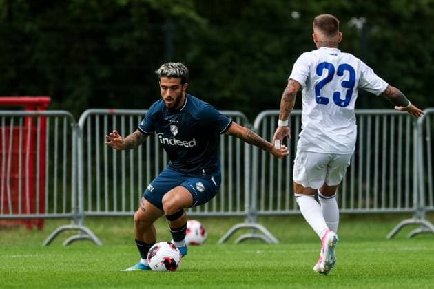 HAAKSBERGEN , 07-07-2026 , Ontmoetingspark De Greune , season 2026 2027 , Dutch pre-season football , friendly match between FC Utrecht and Apollon FC , picture shows FC Utrecht player Angel Alarcon Utrecht - Apollon  x204909034x Copyright: