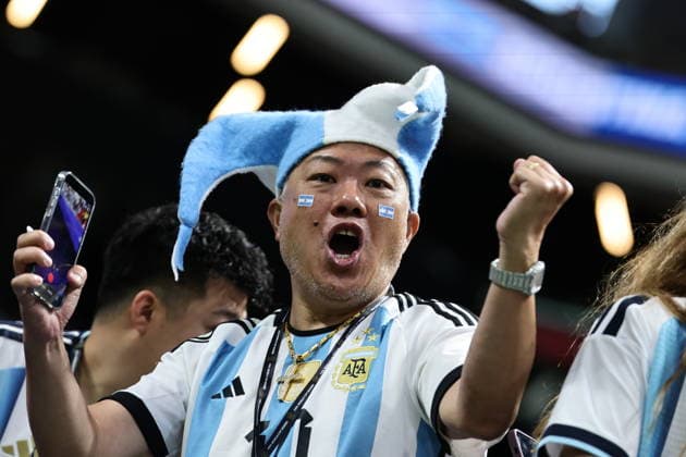 FIFA World Cup, WM, Weltmeisterschaft, Fussball 2026 - Round of 16 - Argentina vs Egypt Supporters of Argentina pose for a photo ahead of the FIFA World Cup 2026 Round of 16 match Argentina against Egypt, in Atlanta, USA, 07 July 2026. ATLANTA United States  Copyright: xRONALDxWITTEKx