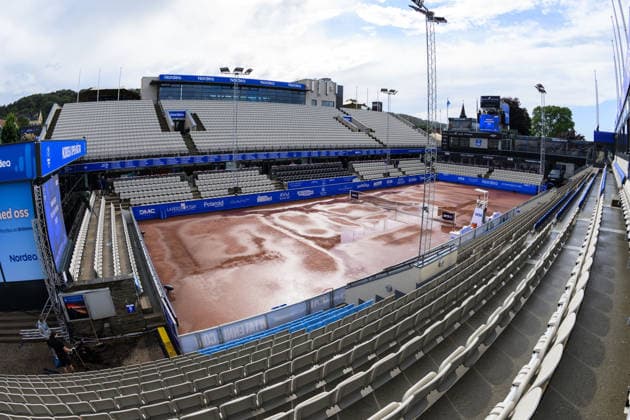 260707 Game stopped due to rain during day 2 of the Nordea Open on July 7, 2026 in Bastad. Photo: Avdo Bilkanovic BILDBYRAN COP 115 AB0379 tennis WTA, Tennis Damen 125 nordea open dam bbeng *** 260707 Match suspended due to rain on Day 2 of the Nordea Open on July 7, 2026, in Bastad. Photo by Avdo Bilkanovic, BILDBYRAN COP 115 AB0379, tennis, WTA 125, Nordea Open, women s singles, BBeng  Copyright: AVDOxBILKANOVIC BB260707AB001