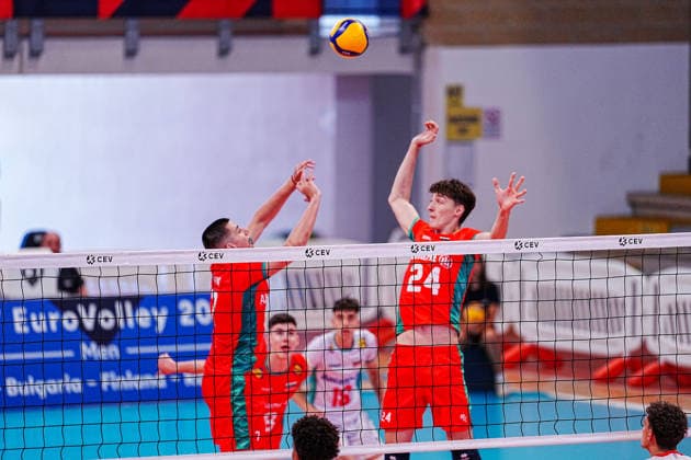 IPA86475153 - France vs. Bulgaria during the CEV U18 European Championship, EM, Europameisterschaft July 7, 2026, in Cisterna (Italy) during the U18 Volleyball European Championship—France vs. Bulgaria, CEV Eurovolley Men s match in Cisterna, Italy, July 7, 2026  Copyright: xLuigixMariani IPAxSportx xx 86475153