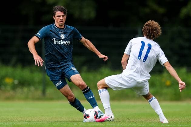 HAAKSBERGEN , 07-07-2026 , Ontmoetingspark De Greune , season 2026 2027 , Dutch pre-season football , friendly match between FC Utrecht and Apollon FC , picture shows FC Utrecht player Per Kloosterboer dribbles with the ball Utrecht - Apollon  x204909368x Copyright: