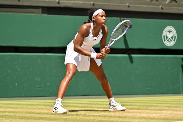 Wimbledon Tennis Championships 2026 - Day 9 LONDON, UNITED KINGDOM - JULY 07: Coco Gauff of the United States plays in the Ladies singles quarter-finals round match against Jessica Pegula of the United States during day 9 of The Wimbledon Tennis Championships at All England Lawn Tennis and Croquet Club on July 07, 2026 in London, United Kingdom. Ray Tang Anadolu London United Kingdom. Editorial use only. Please get in touch for any other usage.  Copyright: x2026xAnadoluxRayxTangx