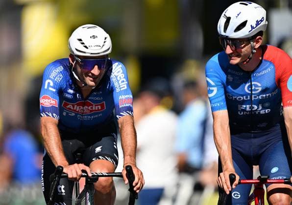 Belgian Edward Planckaert of Alpecin-Premier Tech crosses the finish line of stage 4 of the 2026 Tour de France cycling race, a stage of 181,9km from Carcassonne to Foix, on Tuesday 07 July 2026. The 113th edition of the Tour de France starts on Saturday 4 July in Barcelona, Spain, and will finish in Paris, France on the 26th of July. JASPERxJACOBS  x180644555x