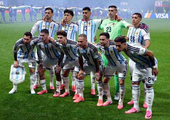 FIFA World Cup, WM, Weltmeisterschaft, Fussball 2026 - Round of 16 - Argentina vs Egypt Players of Argentina pose ahead of the FIFA World Cup 2026 Round of 16 match Argentina against Egypt, in Atlanta, USA, 07 July 2026. ATLANTA United States  Copyright: xCRISTOBALxHERRERA-ULASHKEVICHx